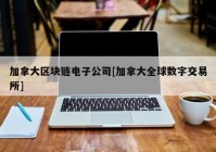 加拿大区块链电子公司[加拿大全球数字交易所]