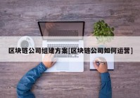 区块链公司组建方案[区块链公司如何运营]